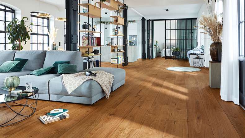 MEISTER Lindura-Holzboden HD 400 - 08911 Eiche authentic kastanienbraun naturgeölt 2200 x 270 x 11 mm (500213-2200270-08911)