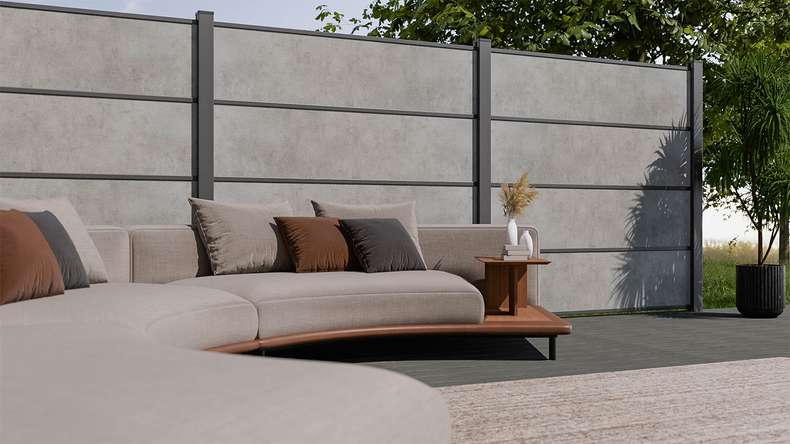 planeo Gardence Resistant - Einzelprofil Betongrau 180 x 45 x 8mm