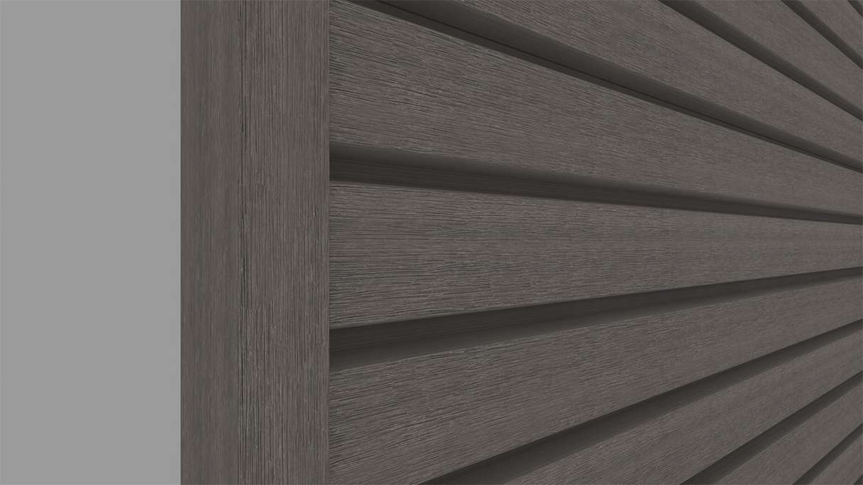 planeo LINEA Wide - WPC CoEx Fassadenverkleidung Dunkelgrau 2900 x 181 mm