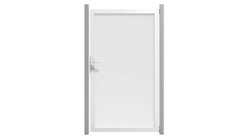 planeo Gardence Flair - Glas-Sichtschutz Tor mit Alurahmen 100 x 180 cm