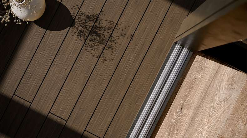 planeo AntikWood WPC-Terrasse Komplett-Set Massivdiele 3.6m (6.35m²) - Braun antik gealtert