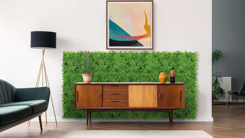 planeo Akustikpaneel - MixWall Living Leaf Podocarpus Tea Tree 52 x 52 cm | Naturpflanze (PLMW-40111)