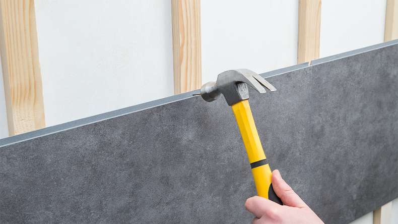 planeo StrongWall - Wandverkleidung Kunststoff XL Light Cement 260 x 90 cm