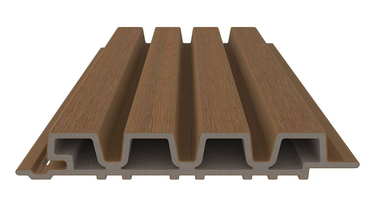 planeo LINEA Slim - WPC CoEx Fassadenverkleidung Burma Teak 2900 x 215 mm
