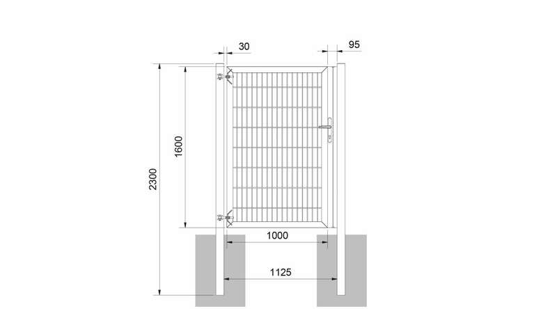 planeo Universaltor schwer 1-flg. Anthrazit H 1600 x B 1125 mm inkl. Torpfosten