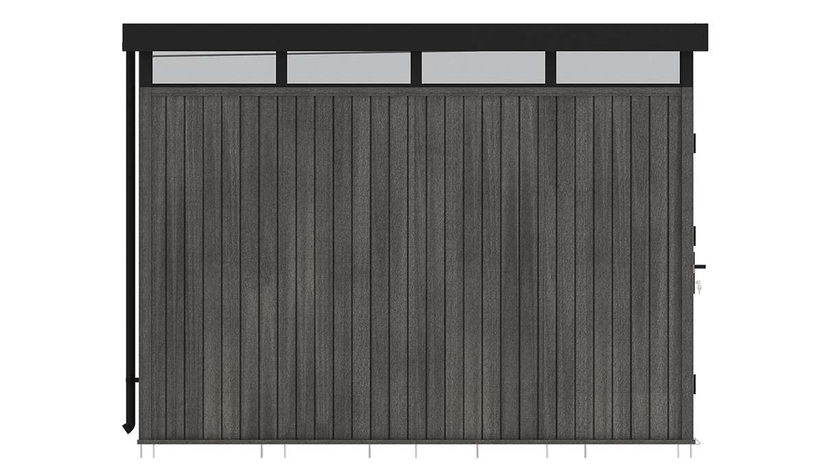 planeo WPC CoEx Flachdach Gartenhaus L - Dunkelgrau 300 x 292 x 226.5 cm