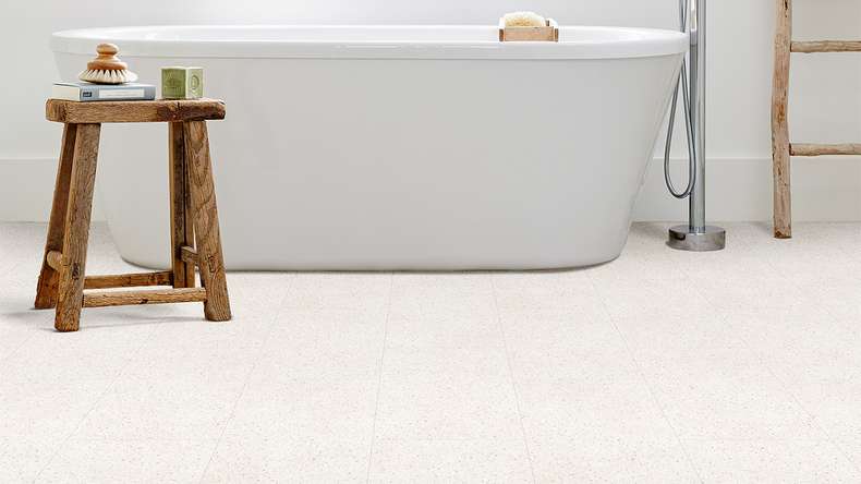 planeo Klebevinyl - Prime White Terrazzo Stone | Authentisches Erscheinungsbild (UN-522)