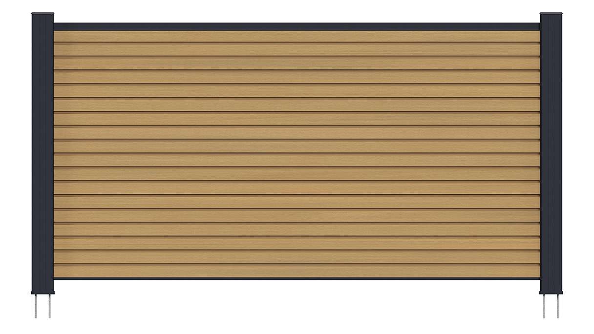 planeo LINEA - WPC CoEx Rhombus Vorgarten Steckzaun Sand 180 x 90 cm