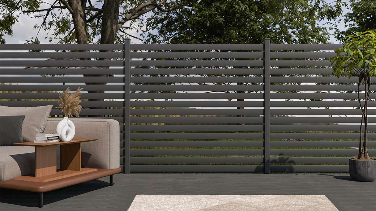 planeo Gardence Metallic Edge - Alu-Gartenzaun Quadratisch Anthrazit | DB703