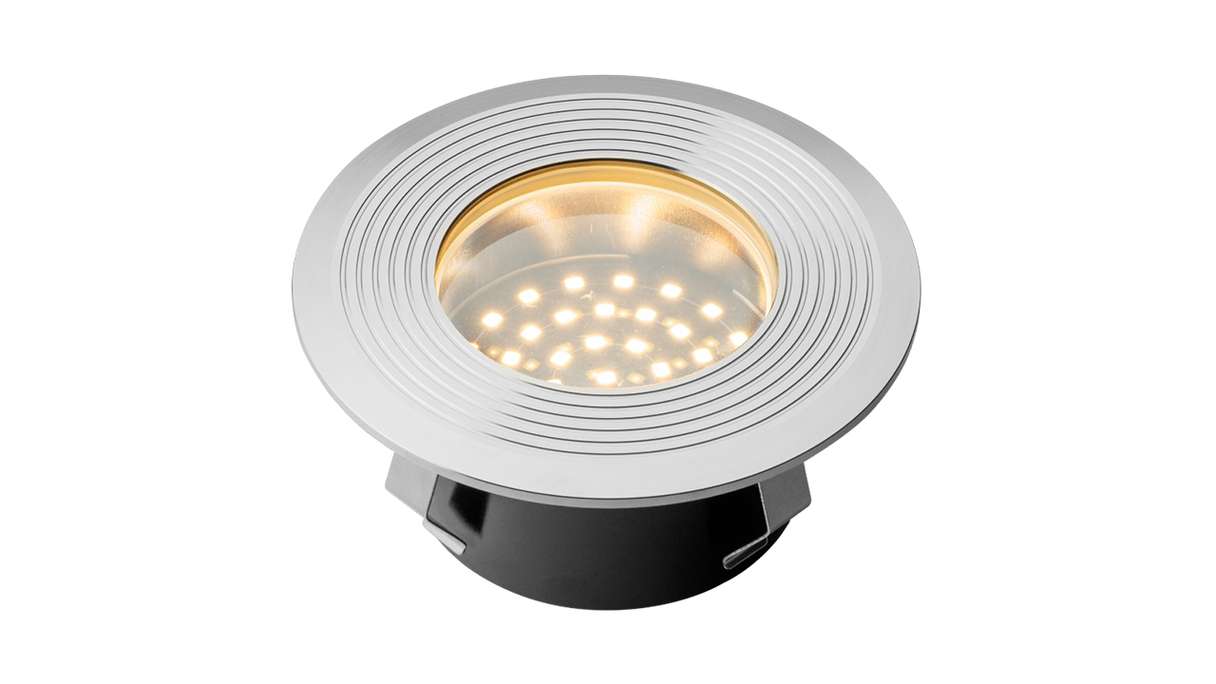 planeo Gartenbeleuchtung 12V - LED-Einbauleuchte Onyx 90 RS - 1.5W 18 Lumen