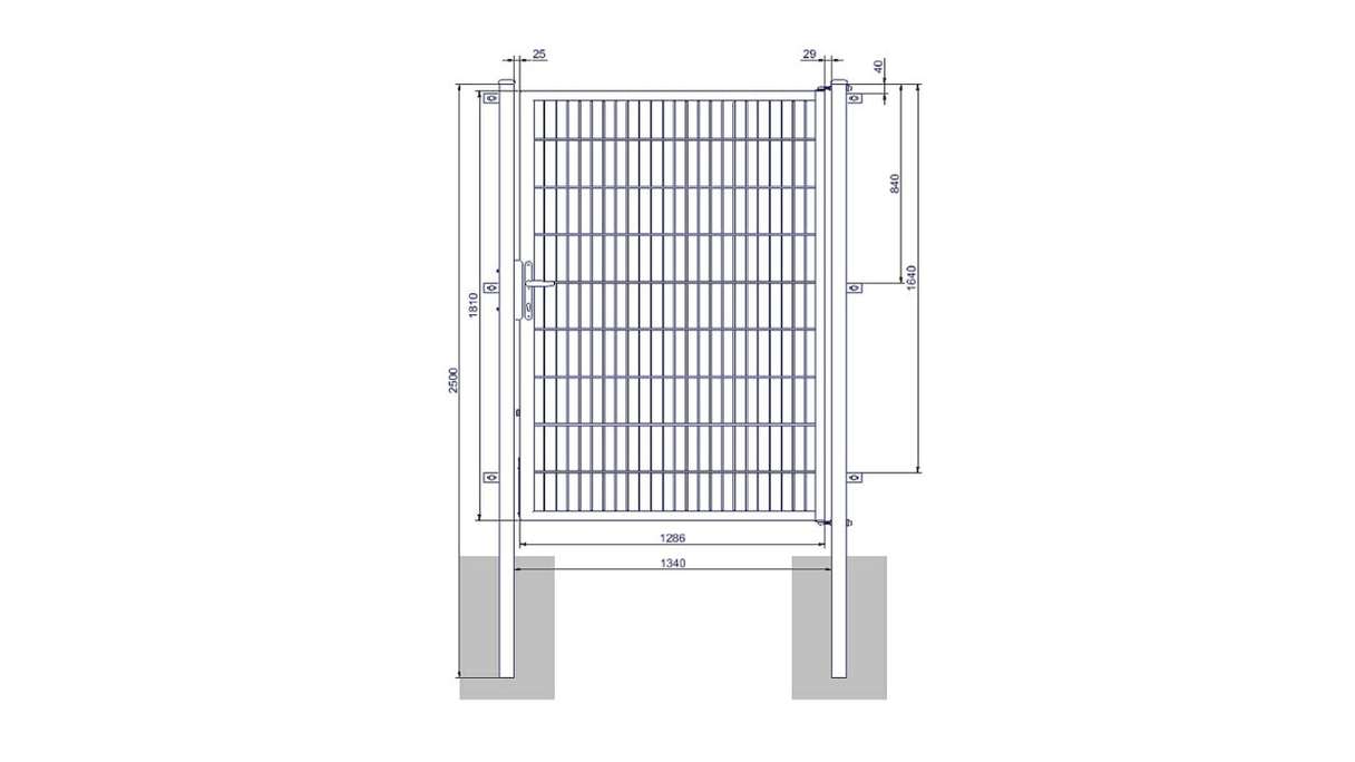 planeo Universaltor medium 1-flg. Feuerverzinkt H 1800 x B 1340 mm inkl. Torpfosten