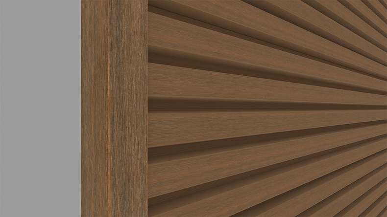 planeo LINEA - Alu CoEx Endprofil Burma Teak 3000 x 74 x 61 mm