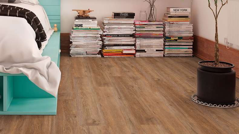 planeo Rigid Klick Vinyl - FlexCore 55 Chocolate Oak | Trittschalldämmung integr. (plfc-5145FS55)