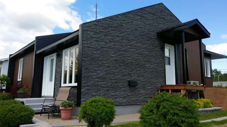 planeo Fassadenplatte Steinoptik - NovikStone DS Anthracite 1054 x 334 mm