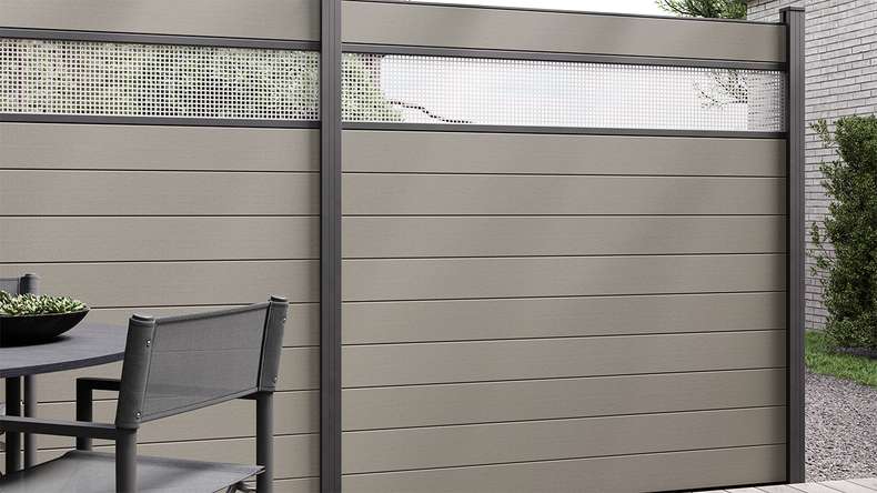 planeo Gardence Strong - BPC-Gartenzaun Quadratisch Grau