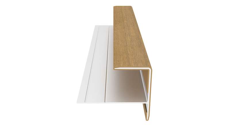 planeo LINEA - Alu CoEx Endprofil Sand 3000 x 74 x 61 mm