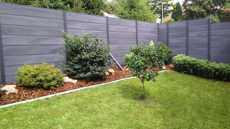 planeo Gardence Deluxe - BPC-Gartenzaun Steingrau co-ex