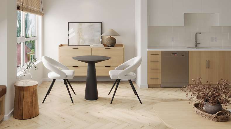 planeo Rigid Klick Vinyl - Light Oak Fischgrät | Trittschalldämmung integr. (DF-KH-251-055)