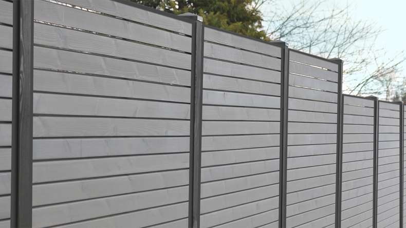 planeo Build Sichtschutzzaun-Montageset 24-27 mm Anthrazitgrau RAL 7016
