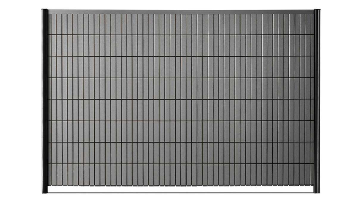 planeo WPC Streifen Set - Anthrazit L 250 x H 123-183cm