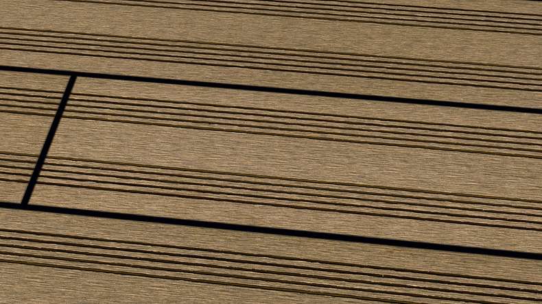 Planeo SolidWood WPC Terrassendiele - Erdbraun 4,20m französisch/struktur 3D