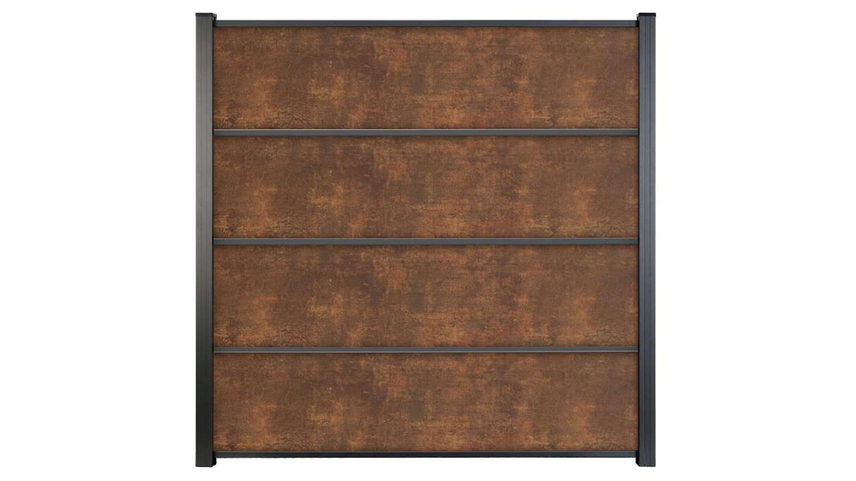 planeo Gardence Resistant - HPL-Steckzaun Rostoptik 180 x 183 cm