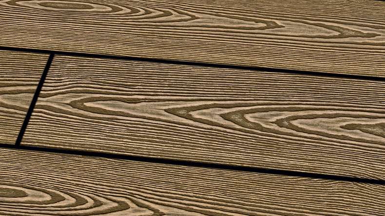Planeo SolidWood WPC Terrassendiele - Erdbraun 4,20m französisch/struktur 3D