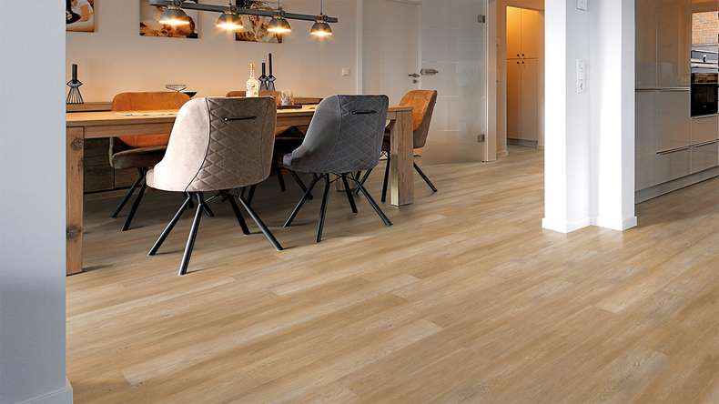 planeo Rigid Klick Vinyl - FlexCore 55 Honey Rustic Oak | Trittschalldämmung integr. (plfc-5001FS55)