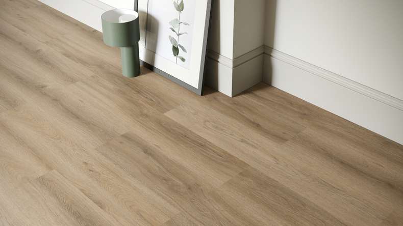planeo Rigid Klick Vinyl - SolutionX 2in1 Eiche Hellbraun | Trittschalldämmung integr. (ECF-0008)