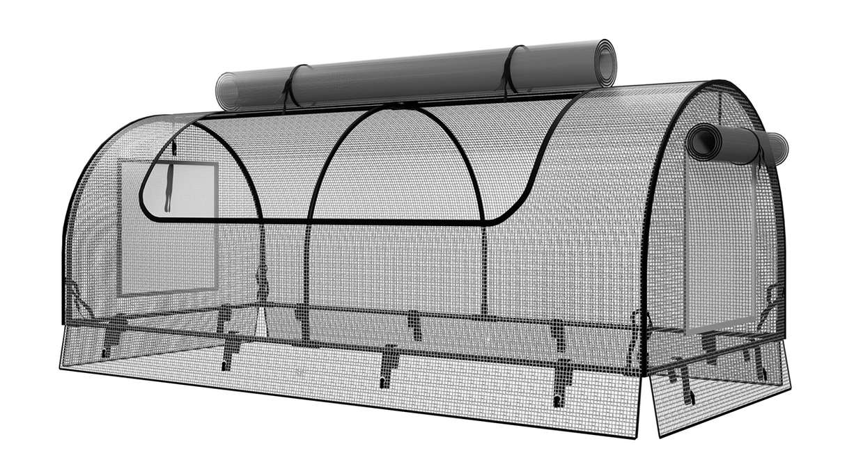 planeo Hochbeetaufsatz Netz PE - Weiß 149.9 x 69.4 x 62 cm