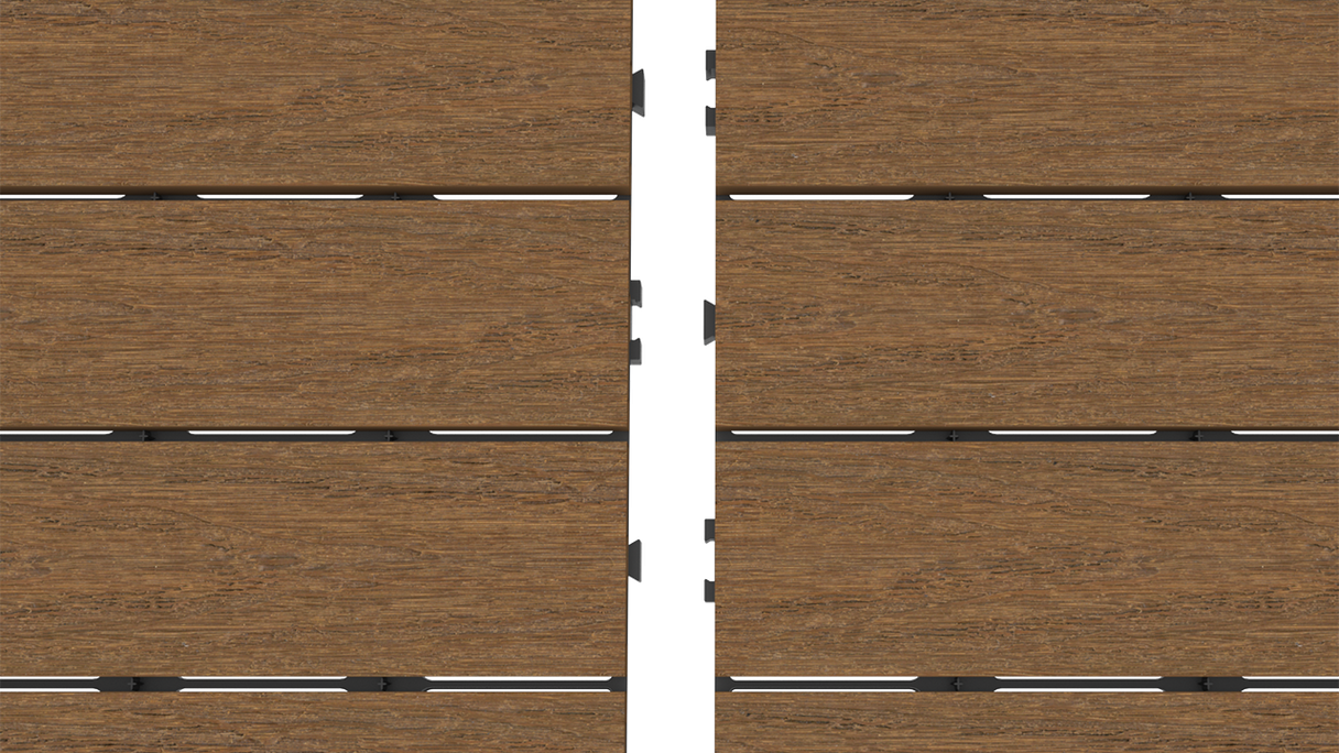 planeo WPC-CoEx-Terrassenfliese Burma Teak 90x30 cm