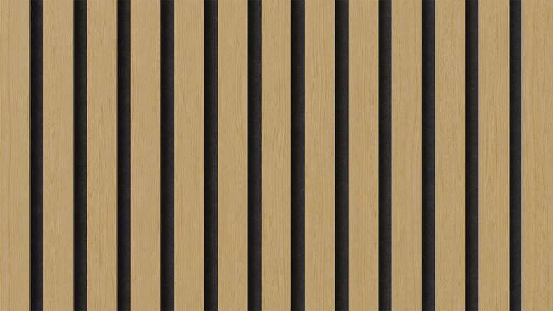 planeo Akustikpaneele - Eiche Natur 2480 x 600 x 21.5 mm | schwer entflammbar Brandschutz Klasse B