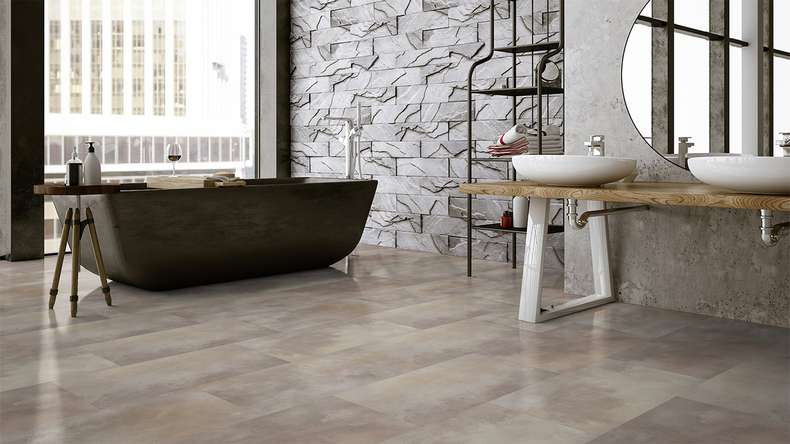 Gerflor Klick Vinyl - Virtuo 55 Rigid Acoustic Acuarela Taupe | Trittschalldämmung integr. (39071476)