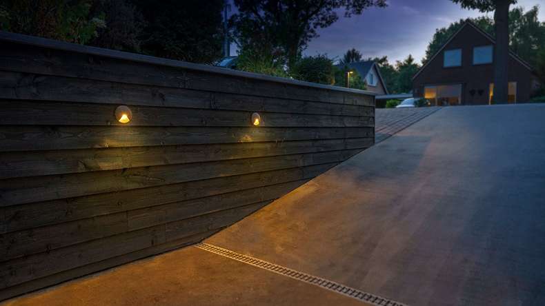 planeo Gartenbeleuchtung 12V - LED-Wandleuchte Kuma Wandleuchte Alu - 6W 294 Lumen