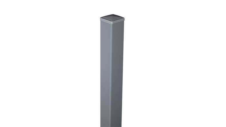 planeo Gardence Guard - Alupfosten zum Einbetonieren Silbergrau 6x6x240cm inkl. Kappe