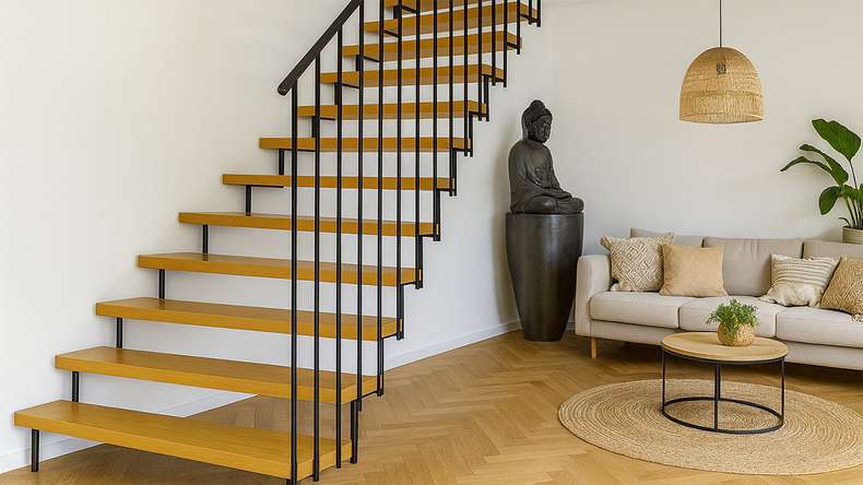 planeo Blockstufe Gerade 40mm Tischlerplatte + Vinyl | Dekor und Abmessung individuell wählbar