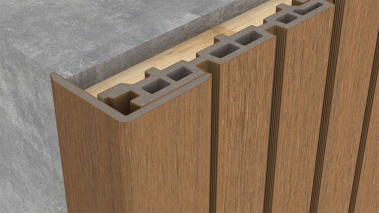 planeo LINEA - WPC CoEx Innen- und Außenwinkel Burma Teak 2900 x 55 x 55 mm