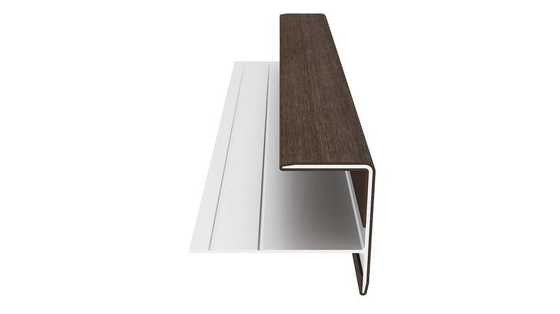 planeo LINEA - Alu CoEx Endprofil Ipe Braun 3000 x 74 x 61 mm