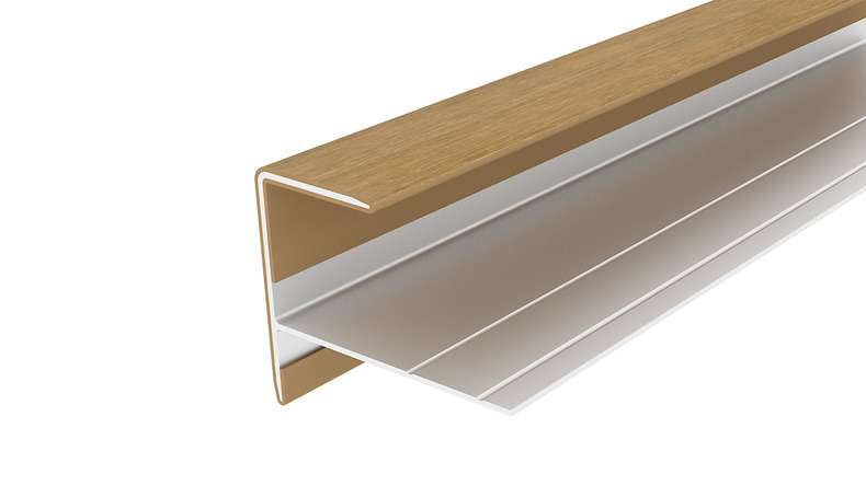 planeo LINEA - Alu CoEx Endprofil Sand 3000 x 74 x 61 mm