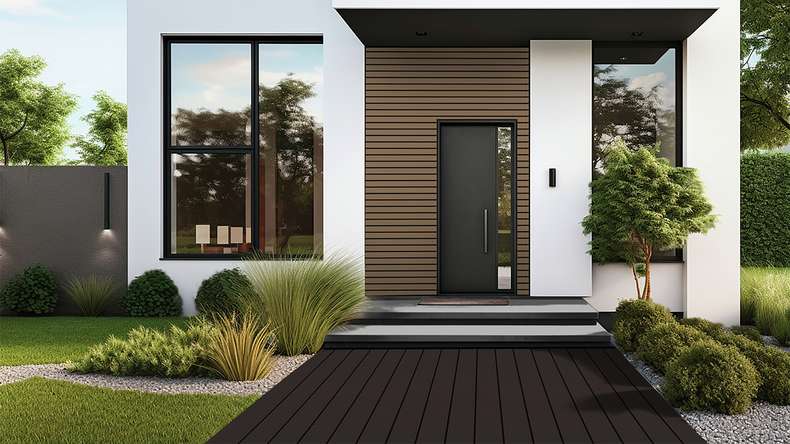 planeo Holzterrasse Massivdiele Bambus Dunkel glatt/fein genutet - 1850 x 137 x 20 mm