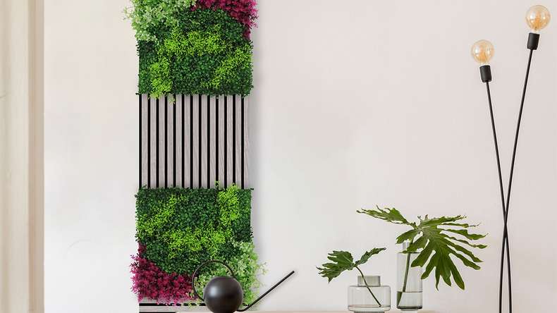 planeo Akustikpaneel - MixWall Leaf Mood Pink Mixed Flora 52 x 52 cm | Kunstpflanze (PLMW-92111)