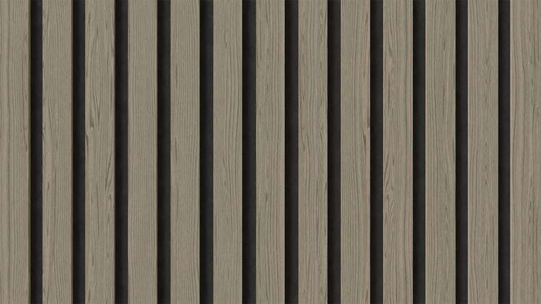 planeo Akustikpaneele - Graueiche 2480 x 600 x 21.5 mm | schwer entflammbar Brandschutz Klasse B