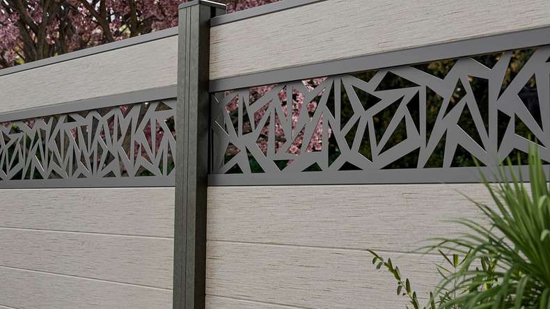 planeo Gardence Strong - BPC-Steckzaun Triangle Bi-Color Sand 180 x 180 cm