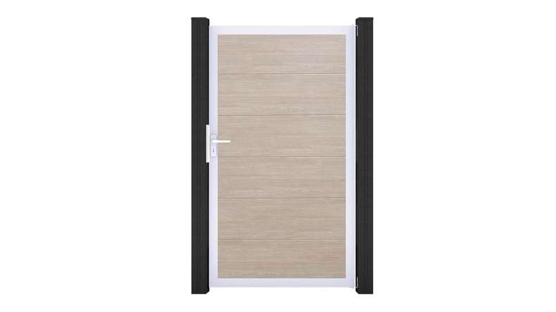 planeo Gardence Simply - PVC-Universaltor Sheffield Oak mit Alu-Rahmen 100 x 180 cm