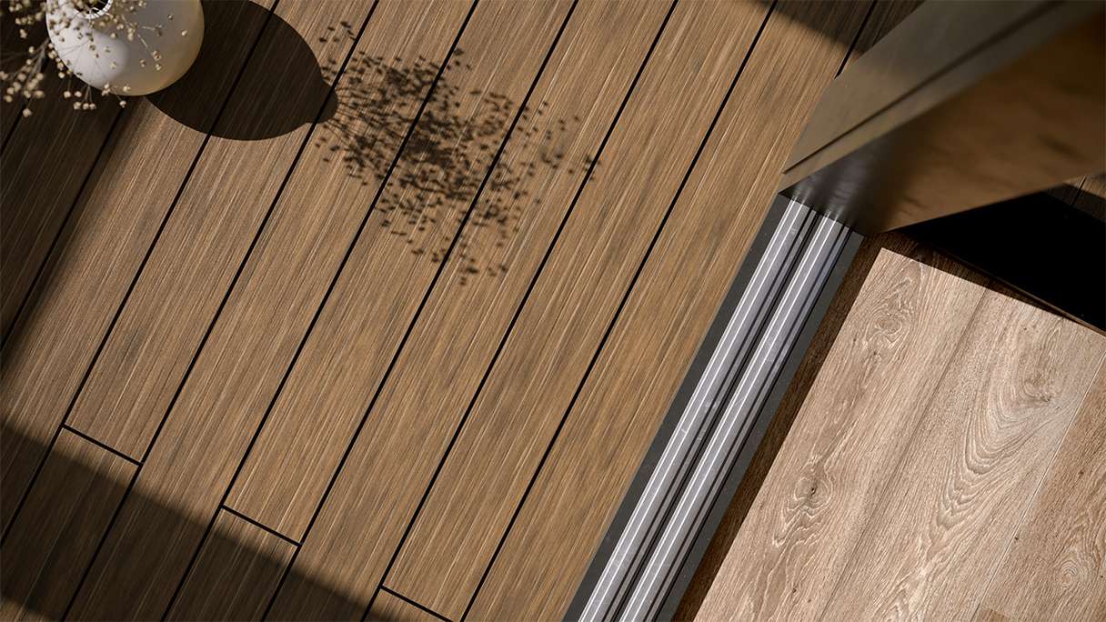 planeo AntikWood WPC-Terrasse Komplett-Set Massivdiele - Hellbraun antik gealtert