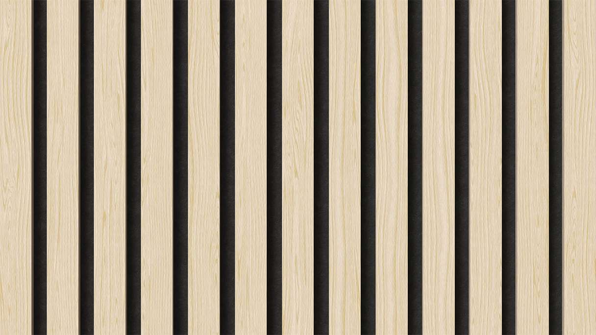 planeo Akustikpaneele - Eiche Weiß 2480 x 600 x 21.5 mm | schwer entflammbar Brandschutz Klasse B