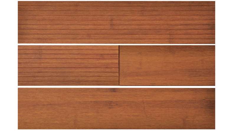 planeo Holzterrasse Massivdiele Bambus Hell glatt/fein genutet - 1850 x 137 x 20 mm