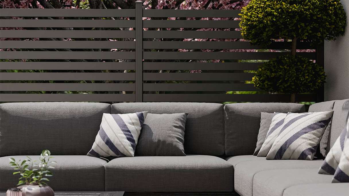 planeo Gardence Metallic Edge - Alu-Gartenzaun Quadratisch Anthrazit | DB703