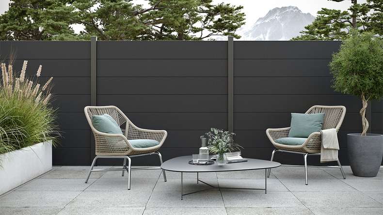 planeo Gardence Strong XL - BPC-Gartenzaun Standard Anthrazitgrau