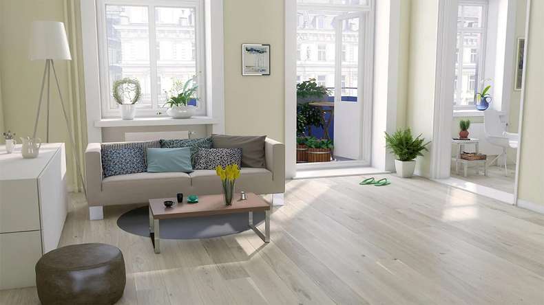 Skaben Parkett Premium 1-Stab Landhausdiele Eiche Lively extramatt versiegelt weiß 2V 180x2200